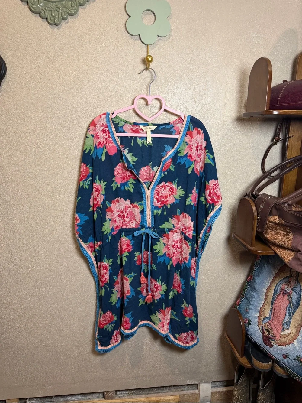 Matilda Jane Teal & Pink Floral Tie-Waist Swim Coverup